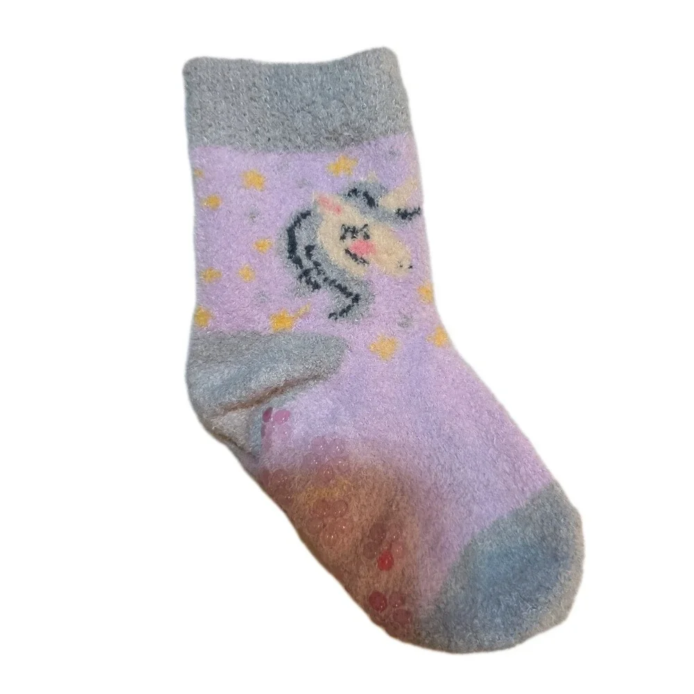 NEW Colorful Girls Cozy Fluffy Fuzzy Socks 6 Pairs Anti Slip Warm Size 1-3 Years